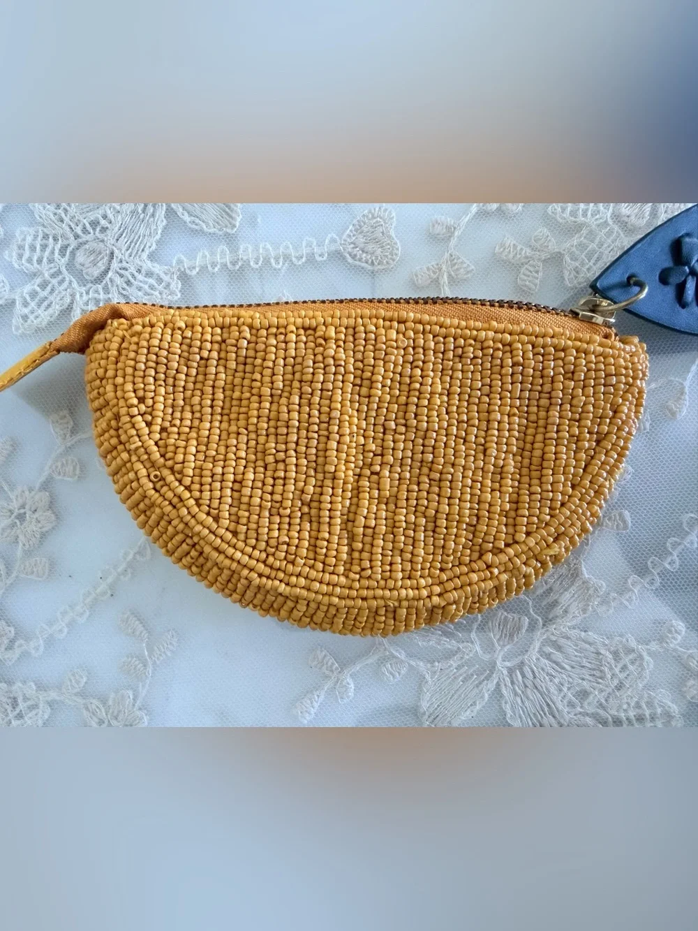 🍋 Lemon Fully Beaded Coin Purse / Card Case